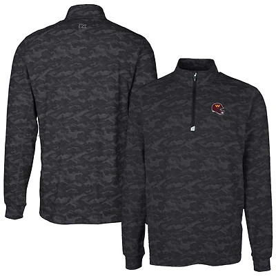 Pull-over extensible à fermeture éclair quart de tour pour homme, imprimé camouflage Traverse, style casque des Washington Commanders, Cutter & Buck