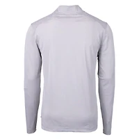 Men's Cutter & Buck Gray/White Washington Commanders Virtue Eco Pique Micro Stripe Recycled Quarter-Zip Pullover Top