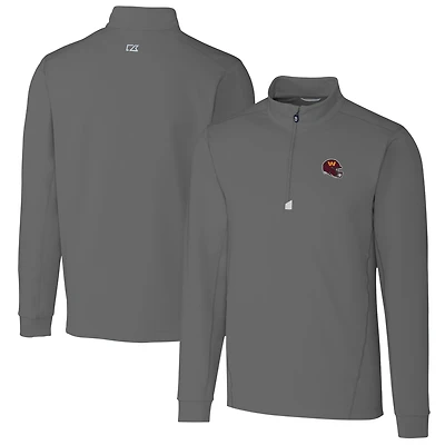 Pull-over gris à fermeture éclair quart de tour pour homme, style Washington Commanders, Cutter & Buck