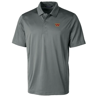 Men's Cutter & Buck Gray Washington Commanders Prospect DryTec Textured Stretch Polo