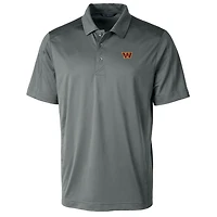 Men's Cutter & Buck Gray Washington Commanders Prospect DryTec Textured Stretch Polo