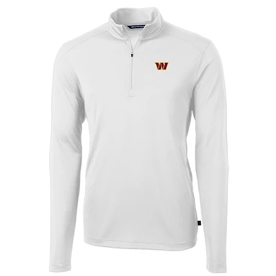 Men's Cutter & Buck White Washington Commanders Big Tall Virtue Eco Pique Quarter-Zip Pullover Jacket
