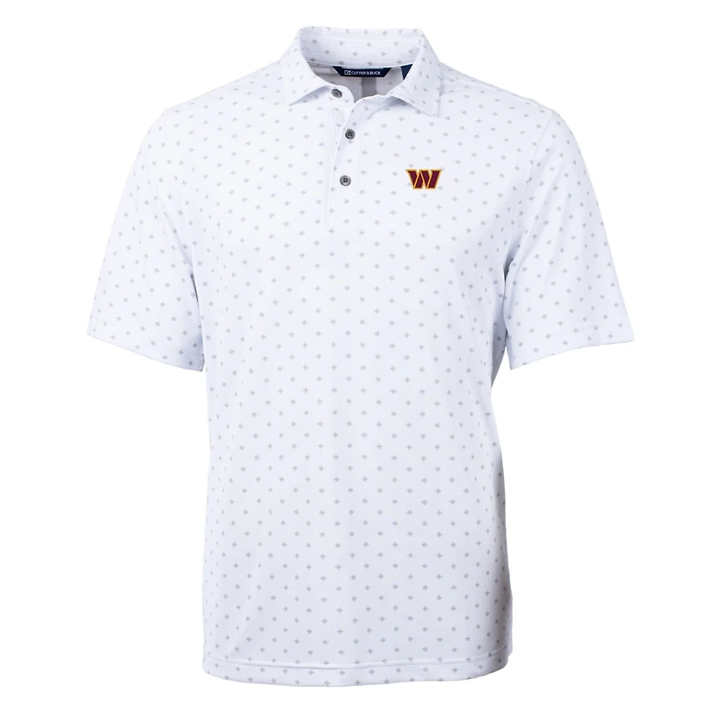 Men's Cutter & Buck White Washington Commanders Big Tall Virtue Eco Pique Tile Polo