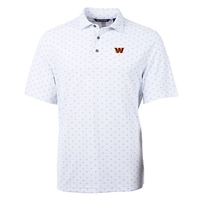Men's Cutter & Buck White Washington Commanders Big Tall Virtue Eco Pique Tile Polo