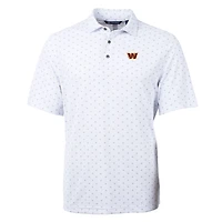 Men's Cutter & Buck White Washington Commanders Big Tall Virtue Eco Pique Tile Polo