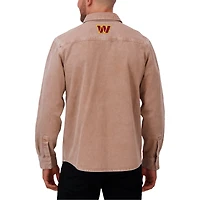 Chemise à manches longues teintée en pièce pour homme Darius Rucker Collection by Fanatics Brown Washington Commanders avec boutons-pression