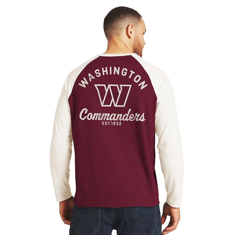 Men's Darius Rucker Collection by Fanatics Burgundy/Cream Washington Commanders Henley Long Sleeve T-Shirt