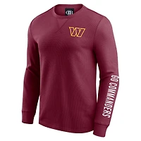 Men's Darius Rucker Collection by Fanatics Burgundy Washington Commanders Washed Waffle-Knit Long Sleeve T-Shirt