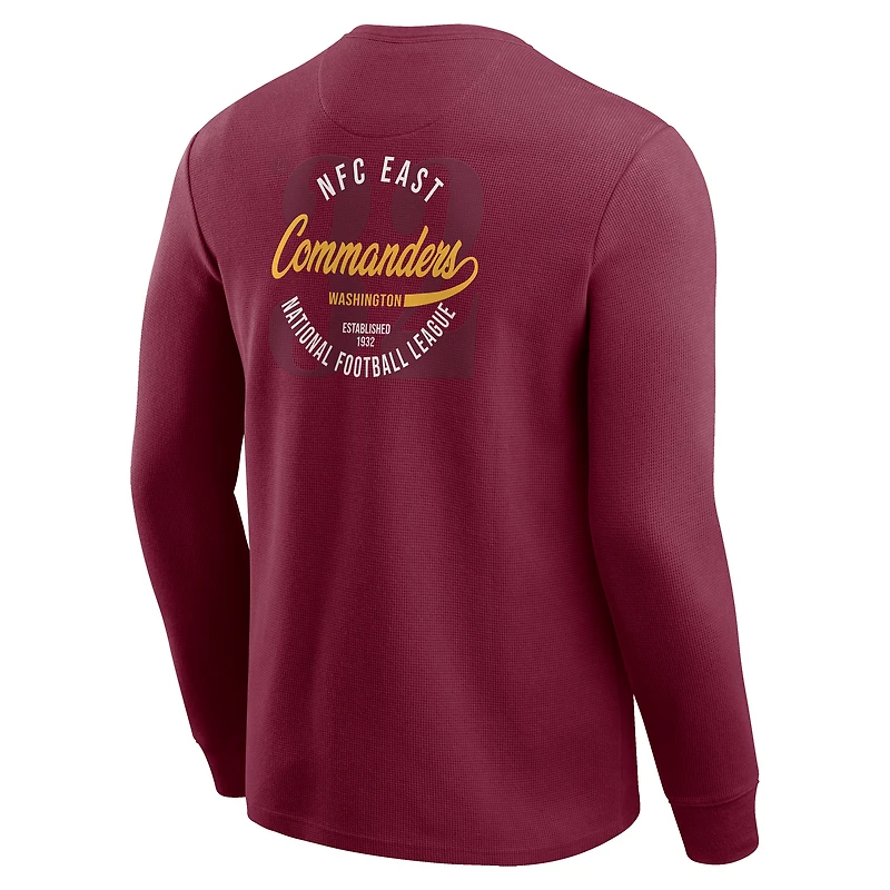 T-shirt à manches longues en tricot gaufré délavé pour homme Darius Rucker Collection by Fanatics Bordeaux Washington Commanders