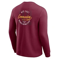 T-shirt à manches longues en tricot gaufré délavé pour homme Darius Rucker Collection by Fanatics Bordeaux Washington Commanders