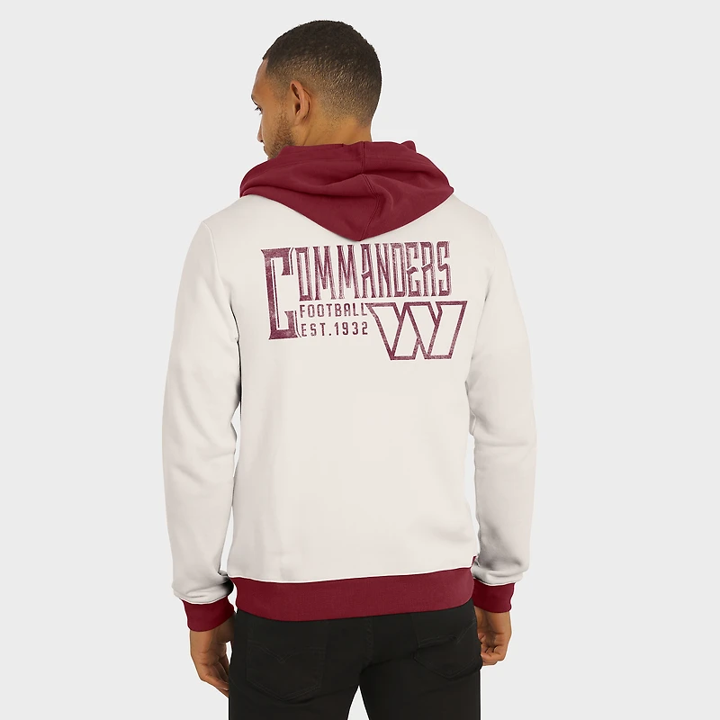 Sweat à capuche zippé pour homme de la collection Darius Rucker Fanatics, crème, Washington Commanders, imprimé vieilli