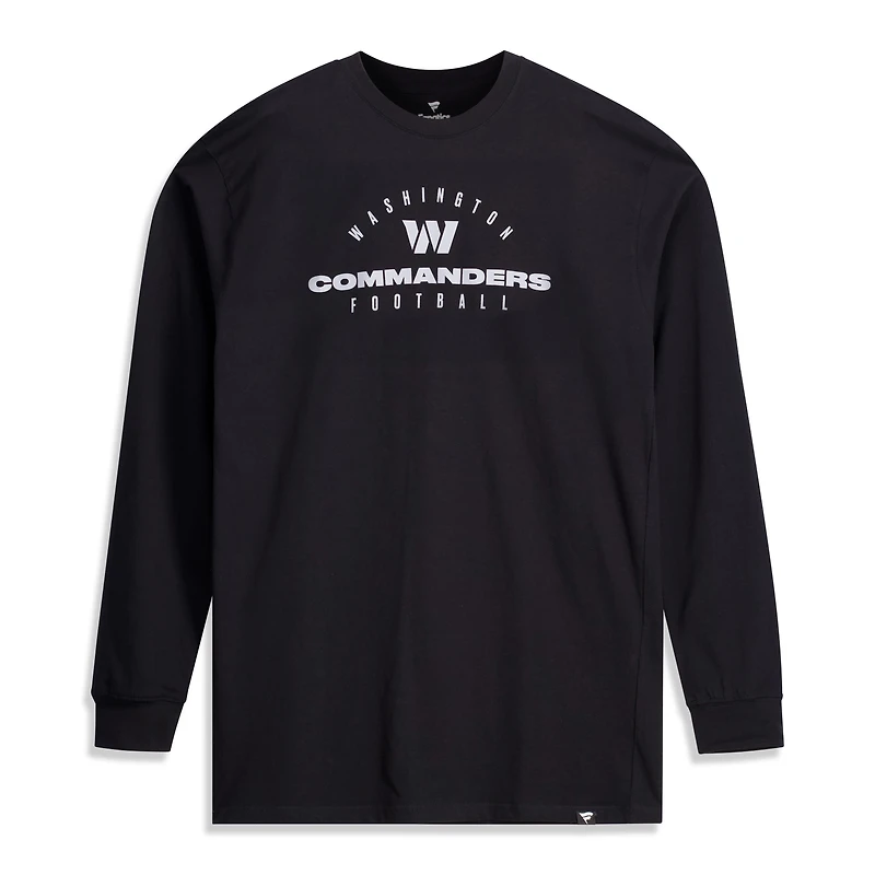 Men's Fanatics Black Washington Commanders Big & Tall Coverage Scheme Long Sleeve T-Shirt