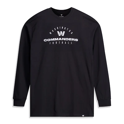 T-shirt à manches longues Fanatics Black Washington Commanders pour hommes, coupe grande et taille