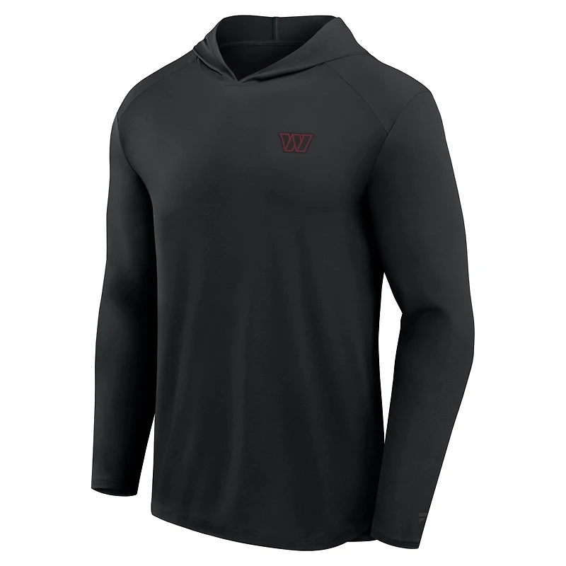 T-shirt à capuche manches longues Fanatics Black Washington Commanders pour homme