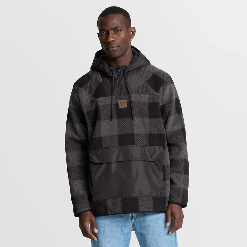 Sweat à capuche zippé quart de tour en polaire carreaux noirs Fanatics Washington Commanders pour homme