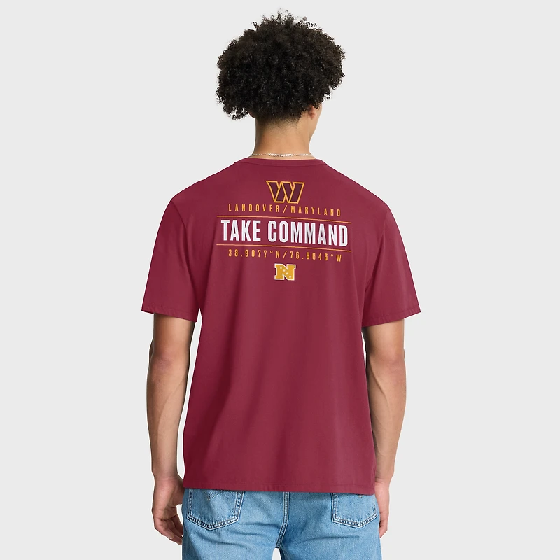 T-shirt bordeaux Fanatics pour homme, motif Washington Commanders, avec poche passe-partout