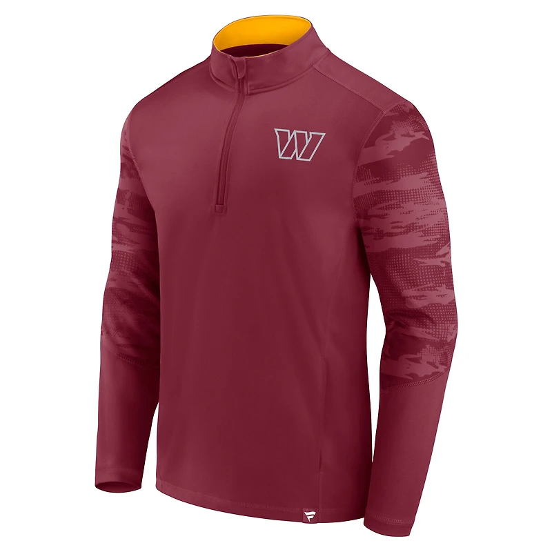 Men's Fanatics Burgundy Washington Commanders Ringer Quarter-Zip Jacket