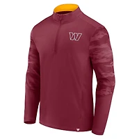 Men's Fanatics Burgundy Washington Commanders Ringer Quarter-Zip Jacket