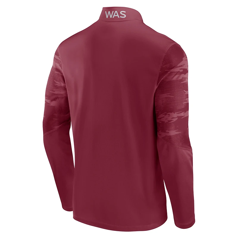 Men's Fanatics Burgundy Washington Commanders Ringer Quarter-Zip Jacket