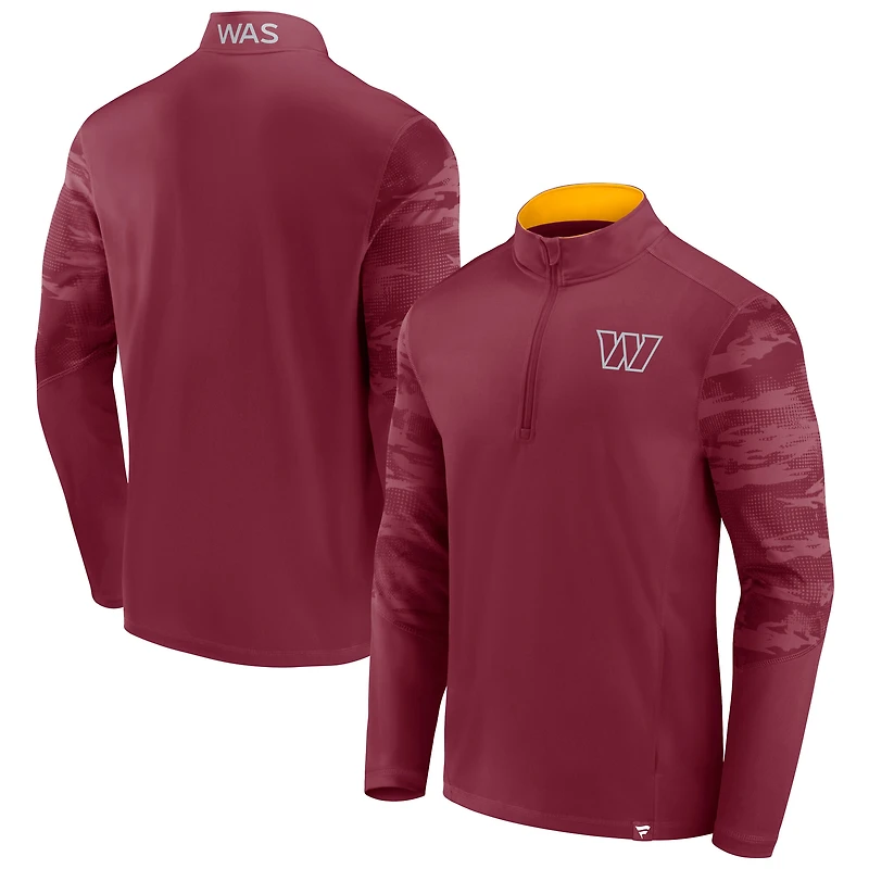 Veste à col zippé quart de cercle bordeaux Washington Commanders Fanatics pour homme