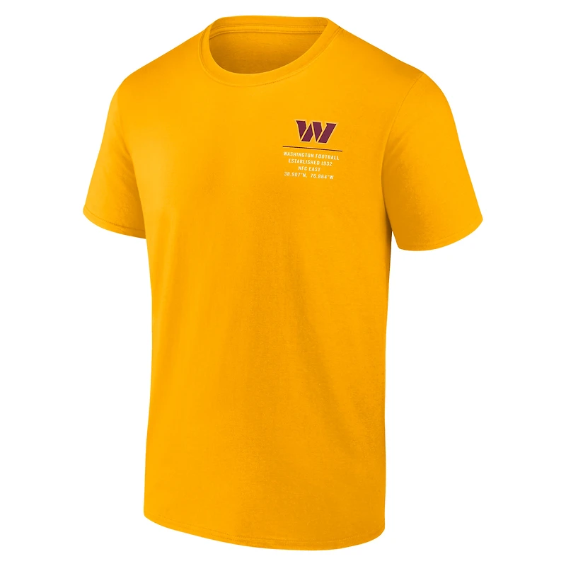 T-shirt Fanatics Gold Washington Commanders Repeat Stats pour hommes
