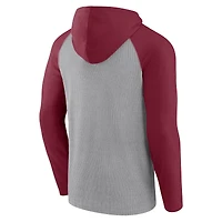 Men's Fanatics Gray/Burgundy Washington Commanders Under Center Long Sleeve Hoodie T-Shirt