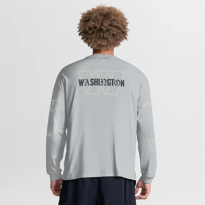 T-shirt à manches longues oversize Fanatics gris Washington Commanders pour homme