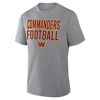 T-shirt tri-blend hommage First Down des Washington Commanders, gris chiné, pour homme