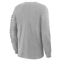 Men's Fanatics Heather Gray Washington Commanders Hometown Sweep Legacy Long Sleeve T-Shirt