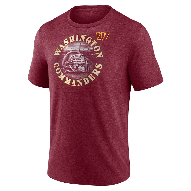 Men's Fanatics Heathered Burgundy Washington Commanders Sporting Chance Tri-Blend T-Shirt