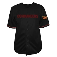 Chemise de baseball boutonnée noire pour hommes Fanatics Jayden Daniels Washington Commanders Big & Tall