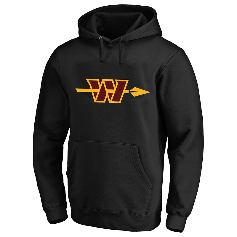 Sweat à capuche polaire Fanatics Jayden Daniels noir Washington Commanders pour homme, grandes tailles, avec nom et numéro