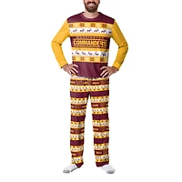 Men's  FOCO Burgundy Washington Commanders Wordmark Ugly Pajama Set