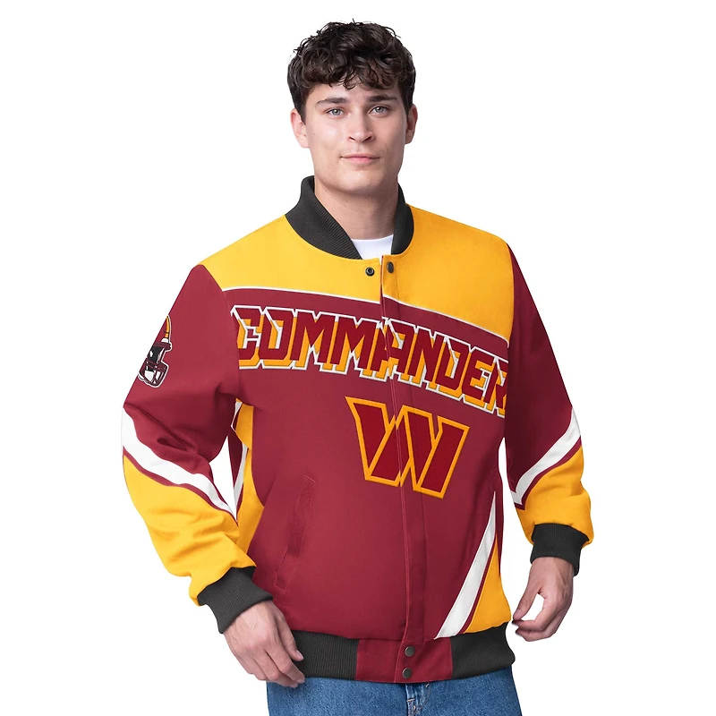 Men's G-III Extreme Burgundy Washington Commanders Maximum Racing Full-Snap Jacket