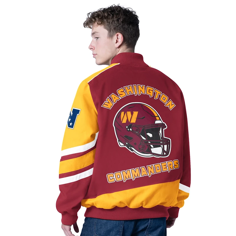 Veste de course entièrement zippée G-III Sports by Carl Banks pour homme, bordeaux, Washington Commanders Prime Time