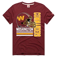Men's Homage Burgundy Washington Commanders Helmet Stripe Tri-Blend T-Shirt