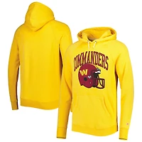 Chandail à capuchon raglan trois mélanges de casque rétro Homage Gold Washington Commanders pour homme