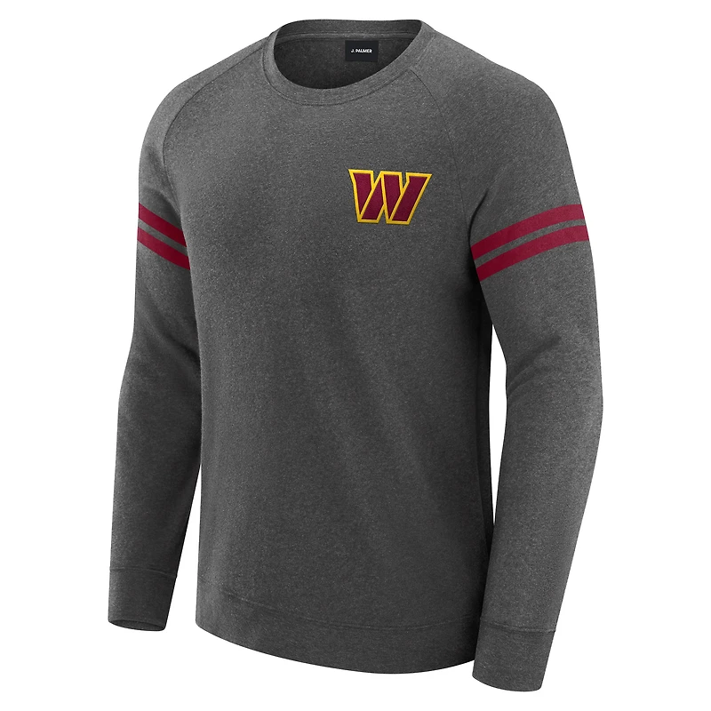 Men's J. Palmer Dark Heather Gray Washington Commanders Players Lounge Raglan Tri-Blend Sweatshirt