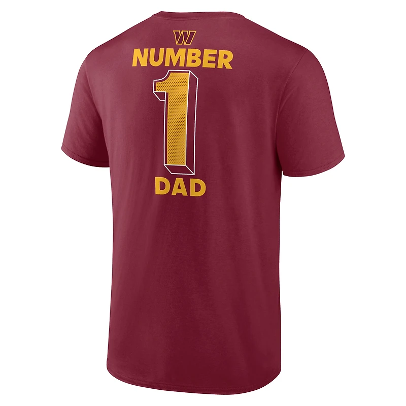 T-shirt homme logo athlétique bordeaux Washington Commanders #1 Dad Jersey