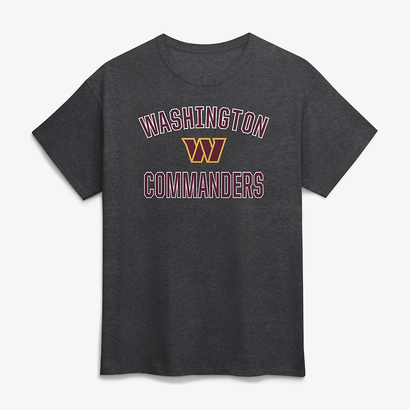 T-shirt homme en coton anthracite avec logo Washington Commanders et arc de victoire