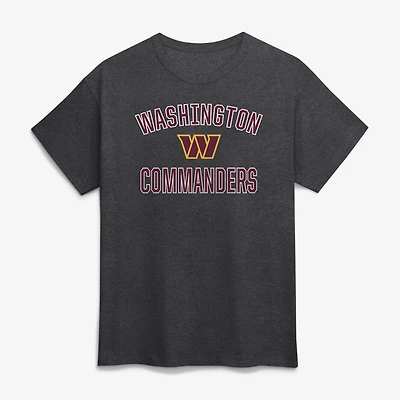 T-shirt homme en coton anthracite avec logo Washington Commanders et arc de victoire