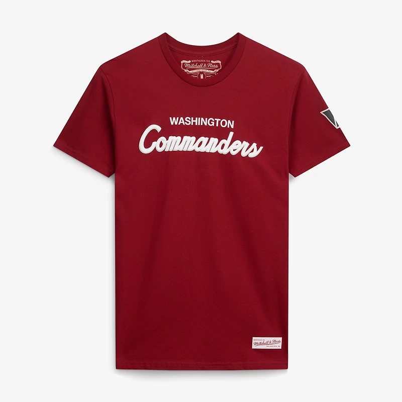 T-shirt classique Mitchell & Ness bordeaux pour homme, entraîneur-chef des Washington Commanders