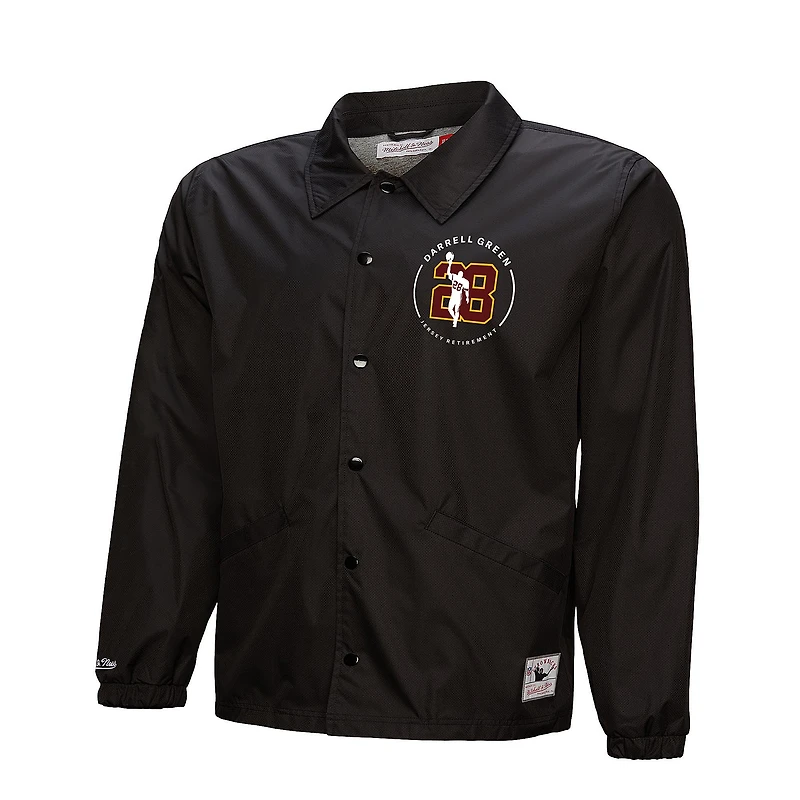 Veste boutonnée pour homme Mitchell & Ness Darrell Green Black Washington Commanders Coaches
