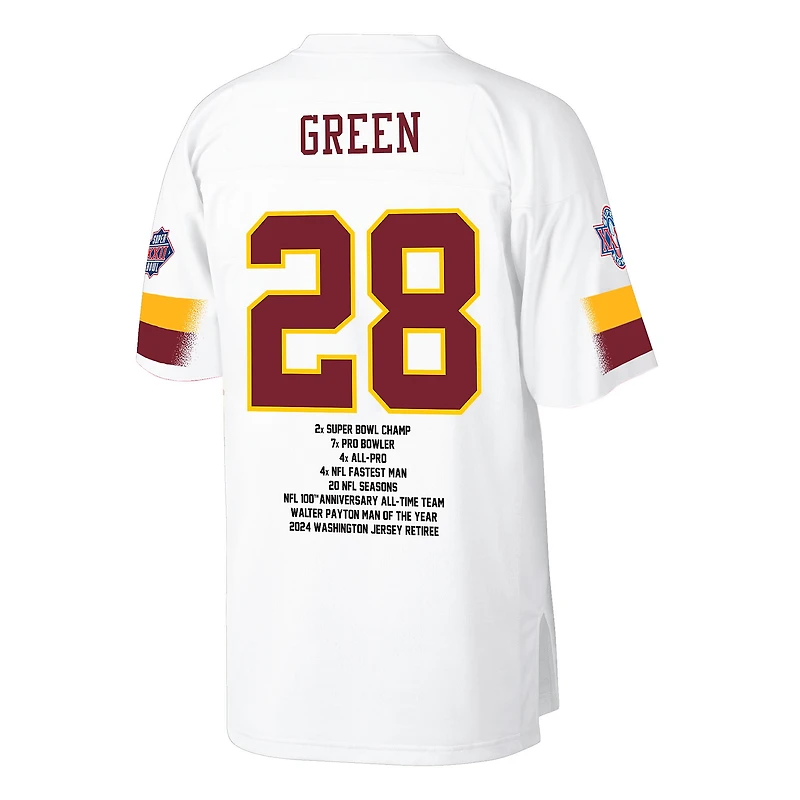 Maillot de mode Mitchell & Ness Darrell vert et blanc pour homme des Washington Commanders