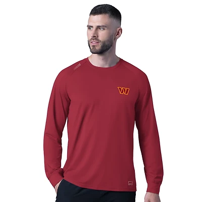 T-shirt à manches longues bordeaux MSX par Michael Strahan pour homme, Washington Commanders Forward