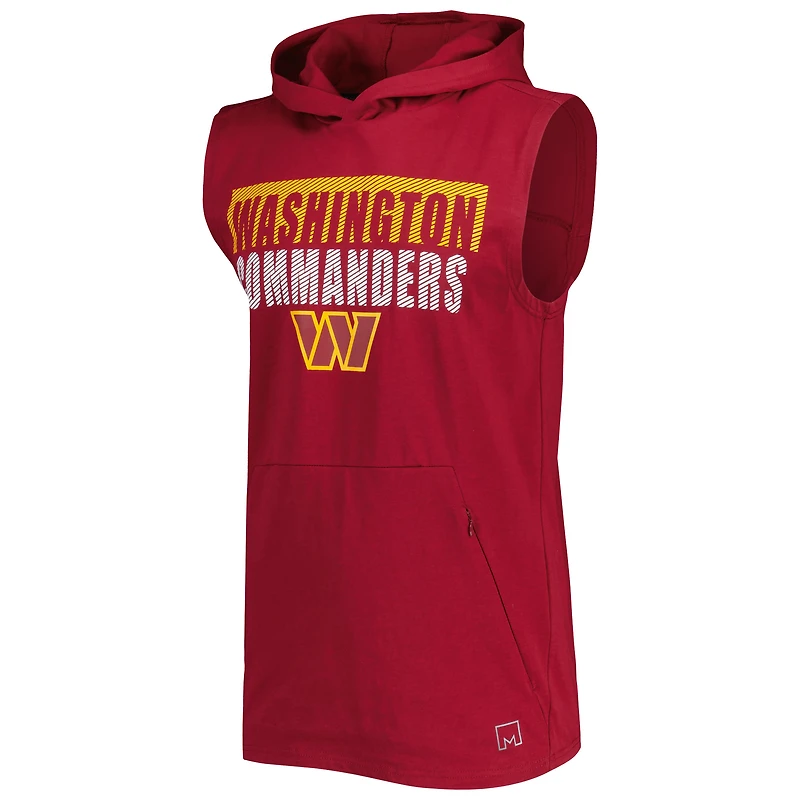 Sweat à capuche sans manches MSX by Michael Strahan Bordeaux Washington Commanders Relay pour homme