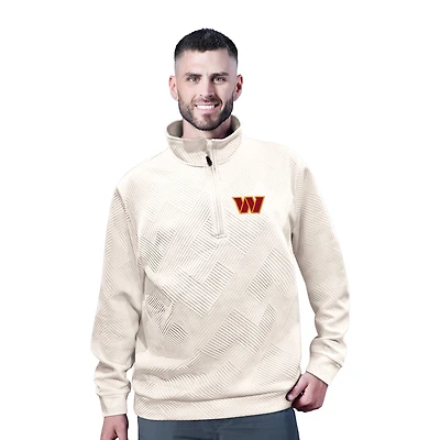 Pull d'entraînement croisé demi-zippé MSX par Michael Strahan pour homme, blanc, Washington Commanders