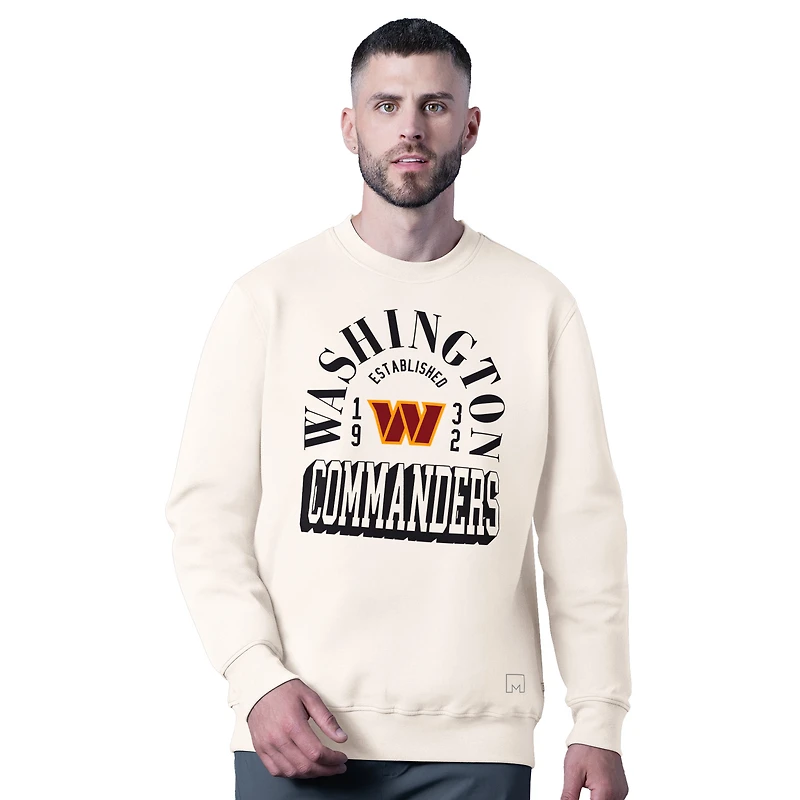 Men's MSX by Michael Strahan White Washington Commanders Whiteout Tri-Blend Sweatshirt