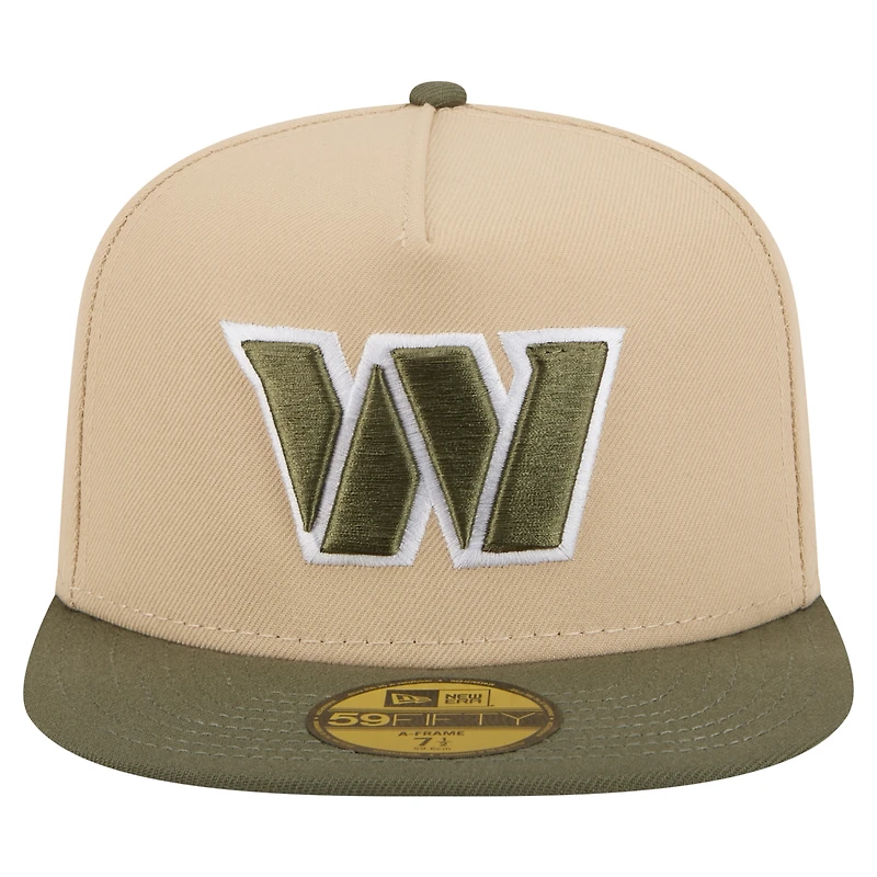 Men's New Era  Beige/Olive Washington Commanders Color Pack A-Frame 59FIFTY Fitted Hat