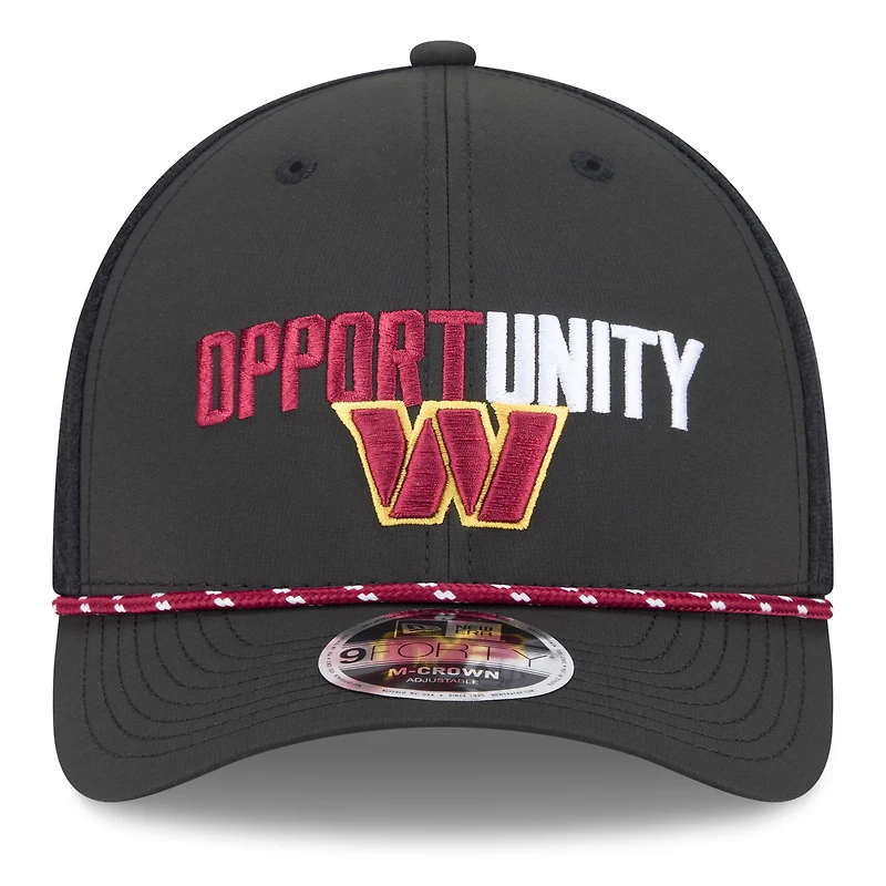 Casquette ajustable New Era Black Washington Commanders 2025 Inspire Change 9FORTY M-Crown pour homme